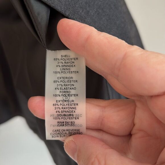 Calvin Klein Women Charcoal gray Blazer suit jacket work professional size 14 - Picture 8 of 11